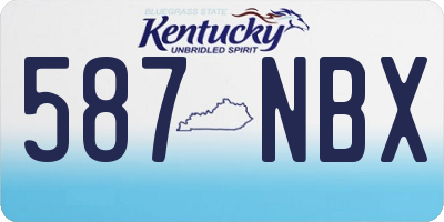 KY license plate 587NBX