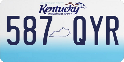 KY license plate 587QYR