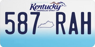 KY license plate 587RAH