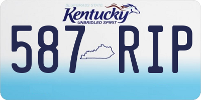 KY license plate 587RIP
