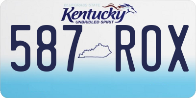 KY license plate 587ROX