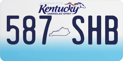 KY license plate 587SHB