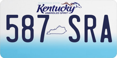 KY license plate 587SRA