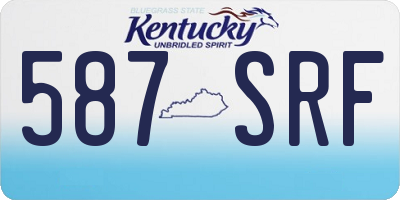 KY license plate 587SRF
