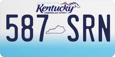 KY license plate 587SRN