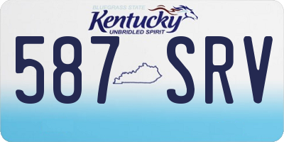 KY license plate 587SRV