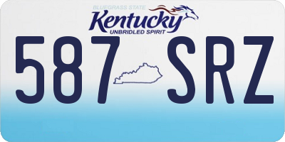 KY license plate 587SRZ