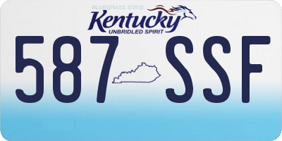 KY license plate 587SSF