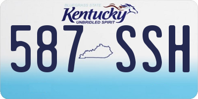KY license plate 587SSH