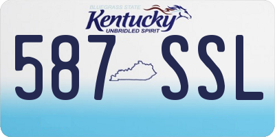 KY license plate 587SSL