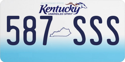 KY license plate 587SSS