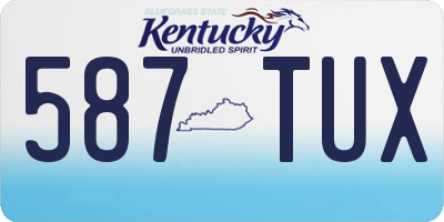 KY license plate 587TUX