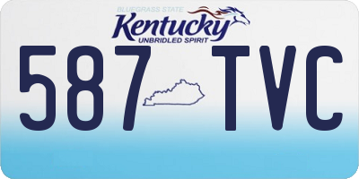KY license plate 587TVC
