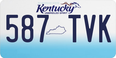 KY license plate 587TVK
