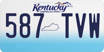 KY license plate 587TVW