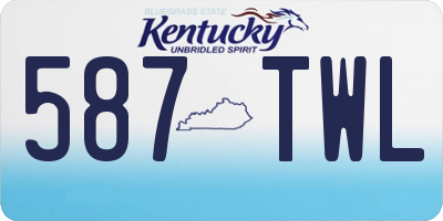 KY license plate 587TWL