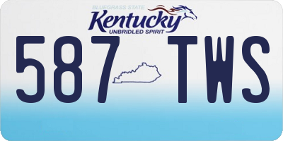 KY license plate 587TWS