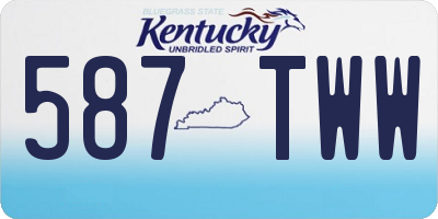KY license plate 587TWW