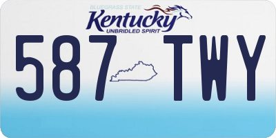 KY license plate 587TWY