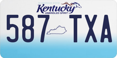 KY license plate 587TXA