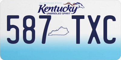 KY license plate 587TXC