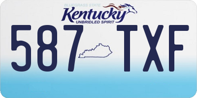 KY license plate 587TXF