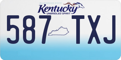 KY license plate 587TXJ