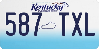 KY license plate 587TXL