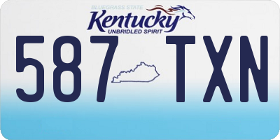 KY license plate 587TXN