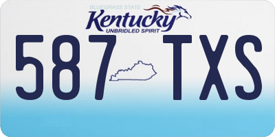 KY license plate 587TXS