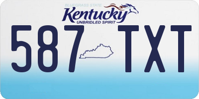 KY license plate 587TXT