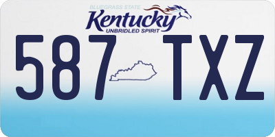 KY license plate 587TXZ