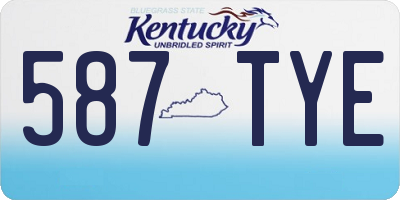 KY license plate 587TYE