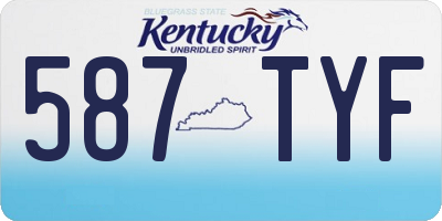 KY license plate 587TYF
