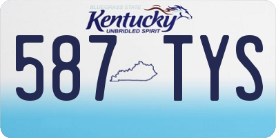 KY license plate 587TYS