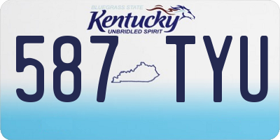 KY license plate 587TYU