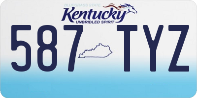 KY license plate 587TYZ