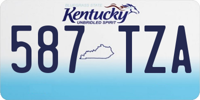 KY license plate 587TZA