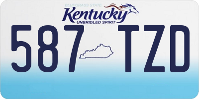 KY license plate 587TZD