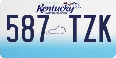 KY license plate 587TZK