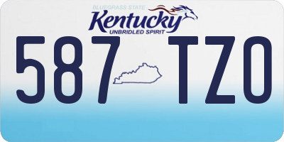 KY license plate 587TZO