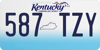 KY license plate 587TZY