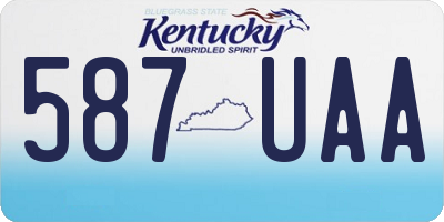 KY license plate 587UAA