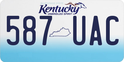 KY license plate 587UAC