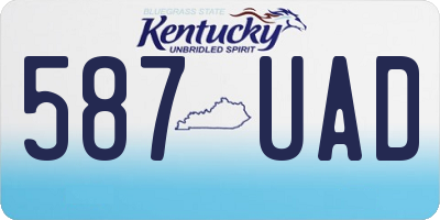 KY license plate 587UAD