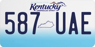 KY license plate 587UAE