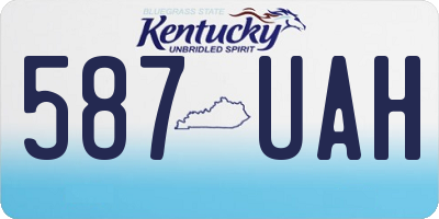 KY license plate 587UAH
