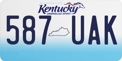 KY license plate 587UAK