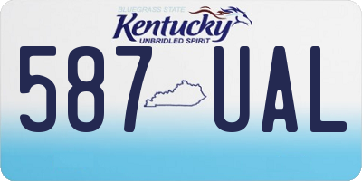 KY license plate 587UAL