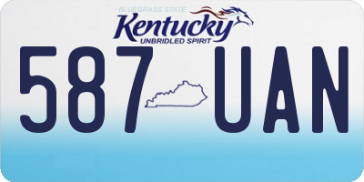 KY license plate 587UAN
